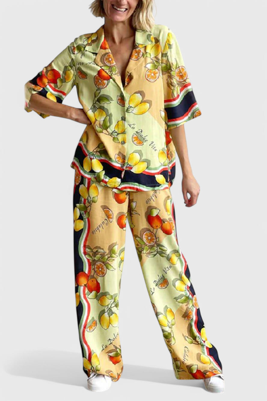 Gabriela Conjunto de Dos Piezas con Estampado de Limón