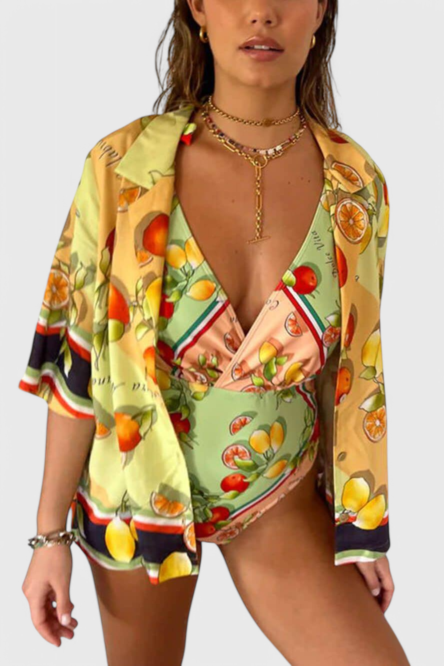 Gabriela Conjunto de Dos Piezas con Estampado de Limón