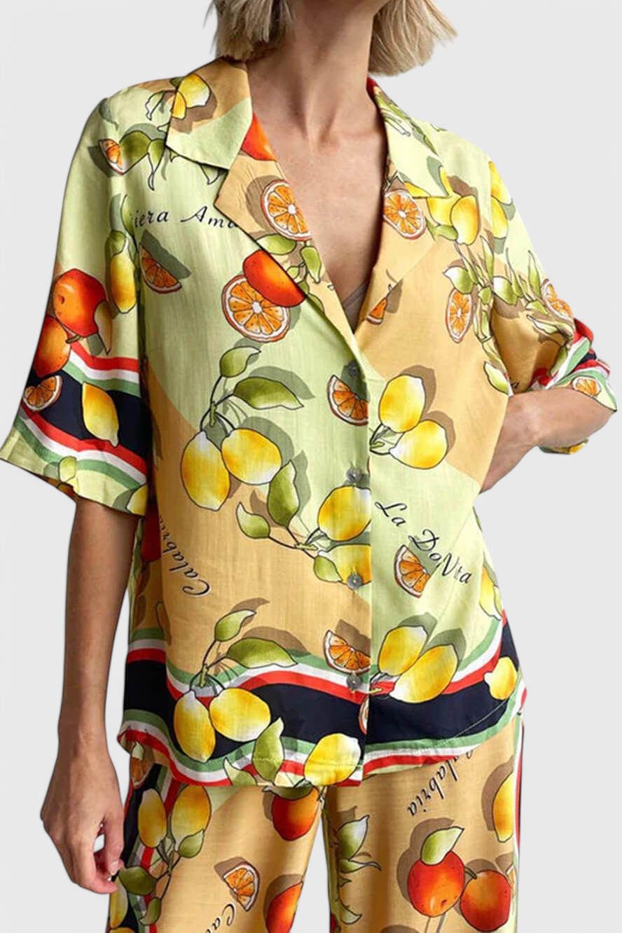 Gabriela Conjunto de Dos Piezas con Estampado de Limón
