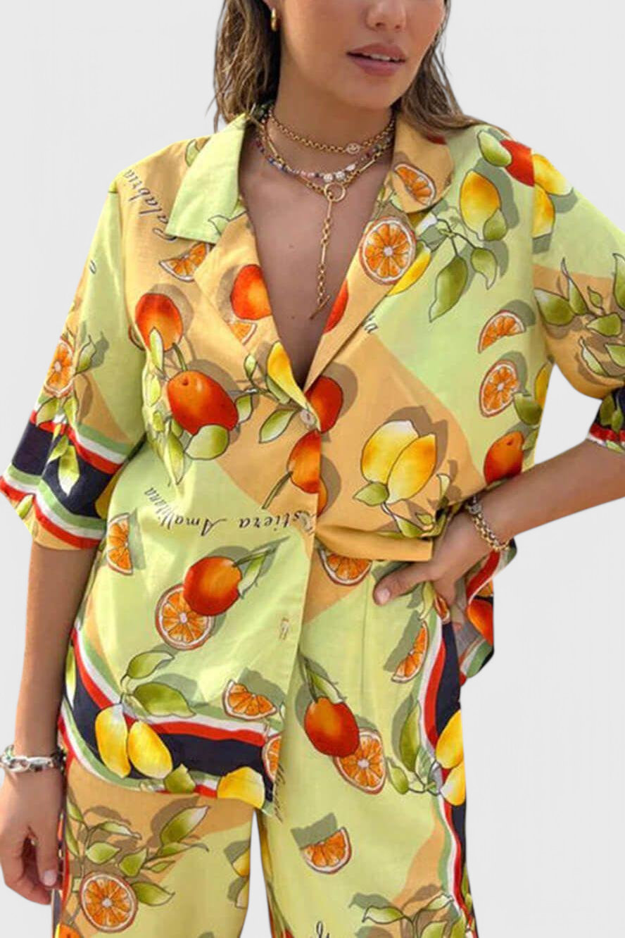 Gabriela Conjunto de Dos Piezas con Estampado de Limón