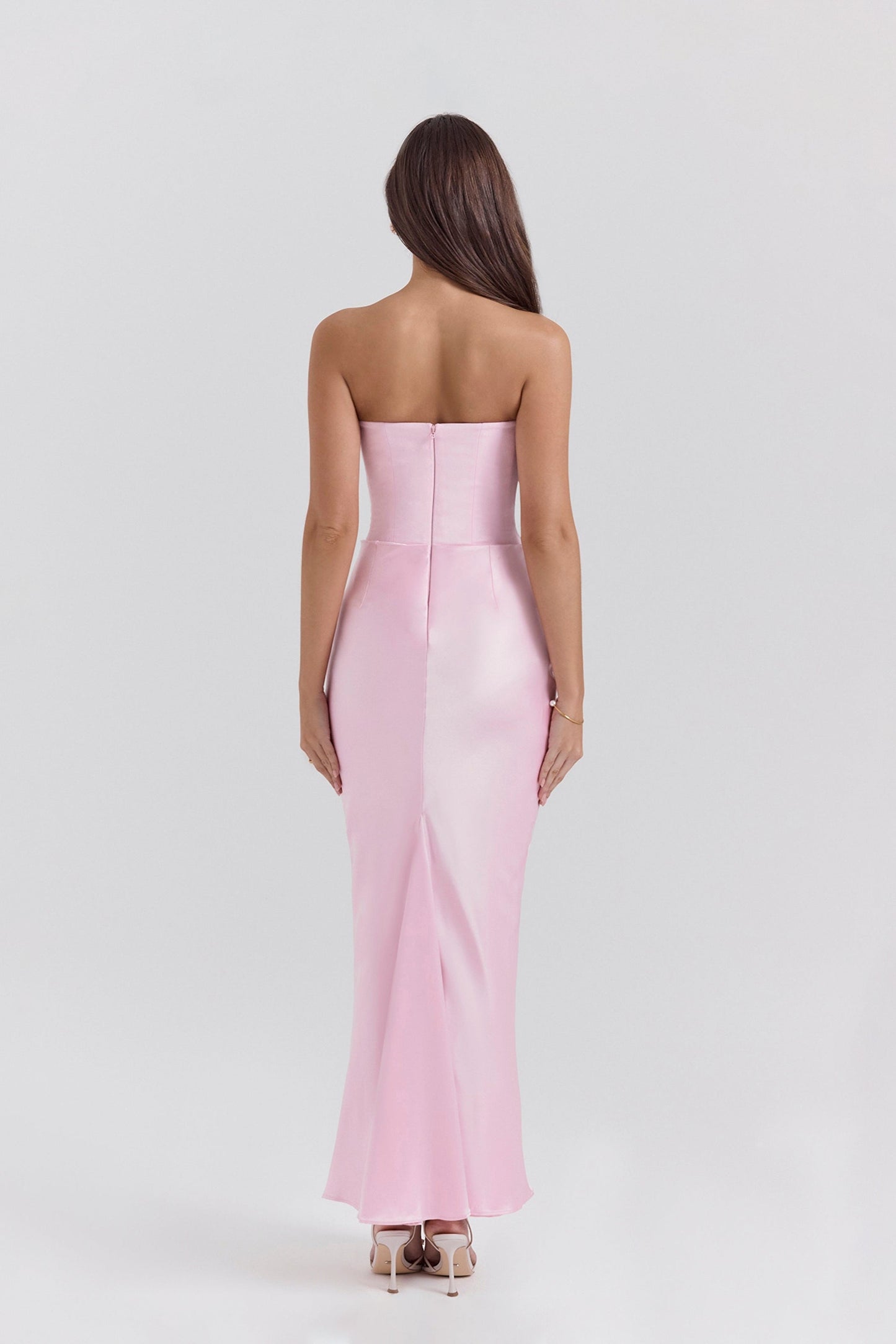 Emily Vestido Maxi Drapado Sin Tirantes