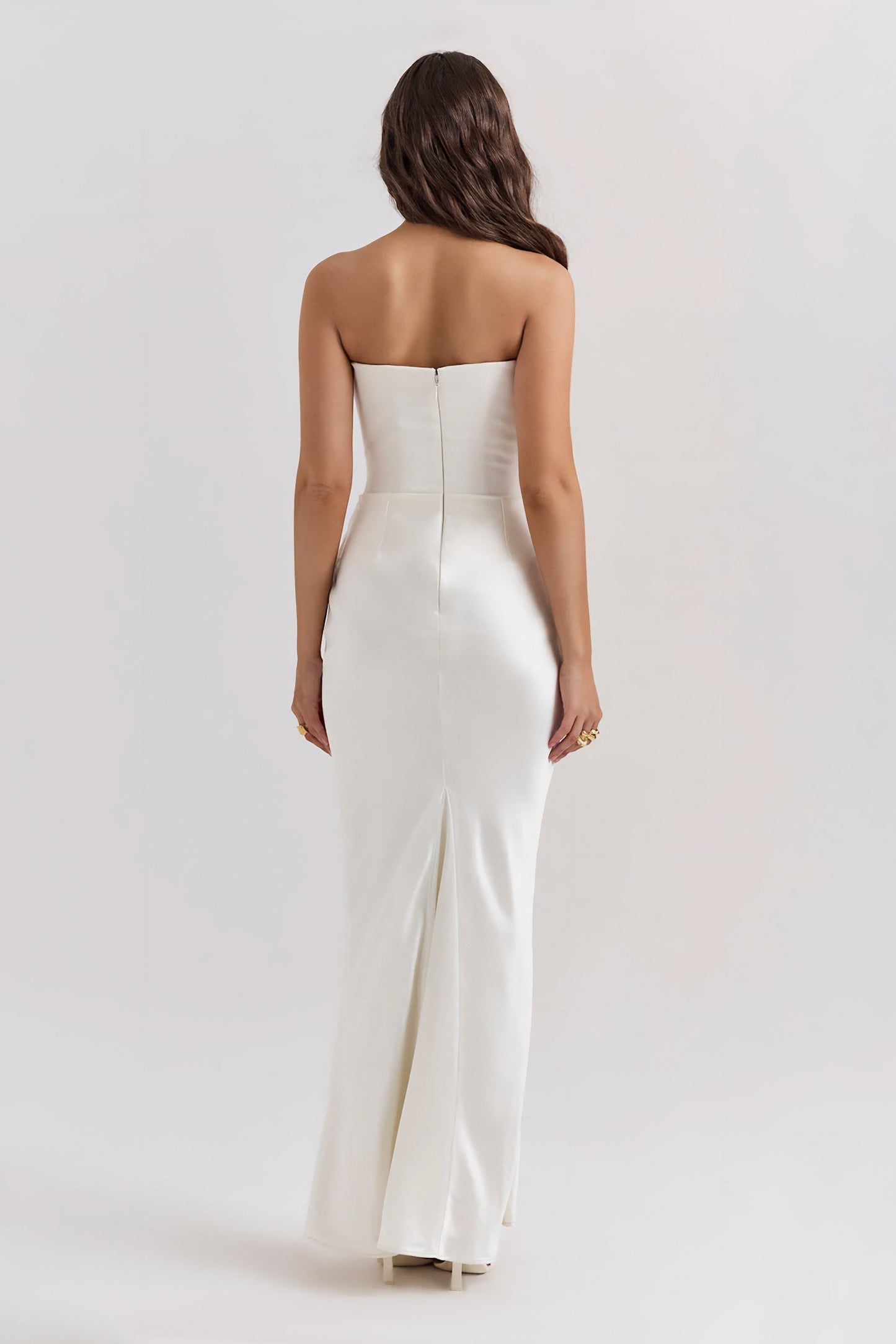 Emily Vestido Maxi Drapado Sin Tirantes