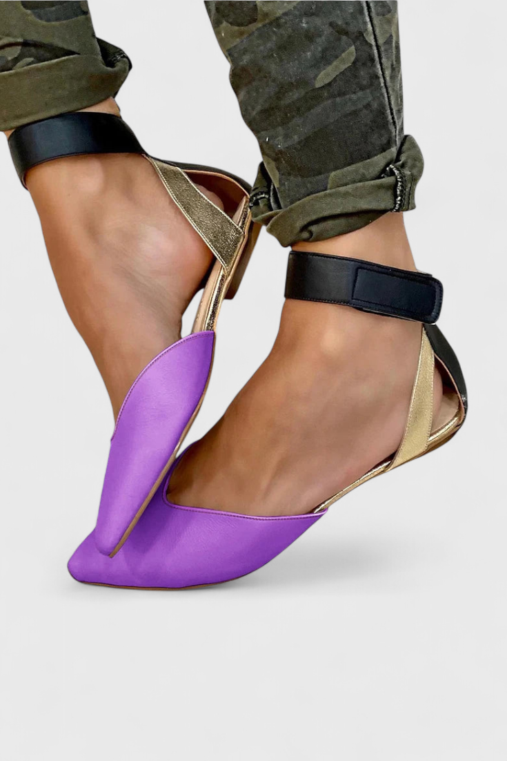 Ninel Zapatillas Elegantes con Tiras de Color y Estilo Atemporal