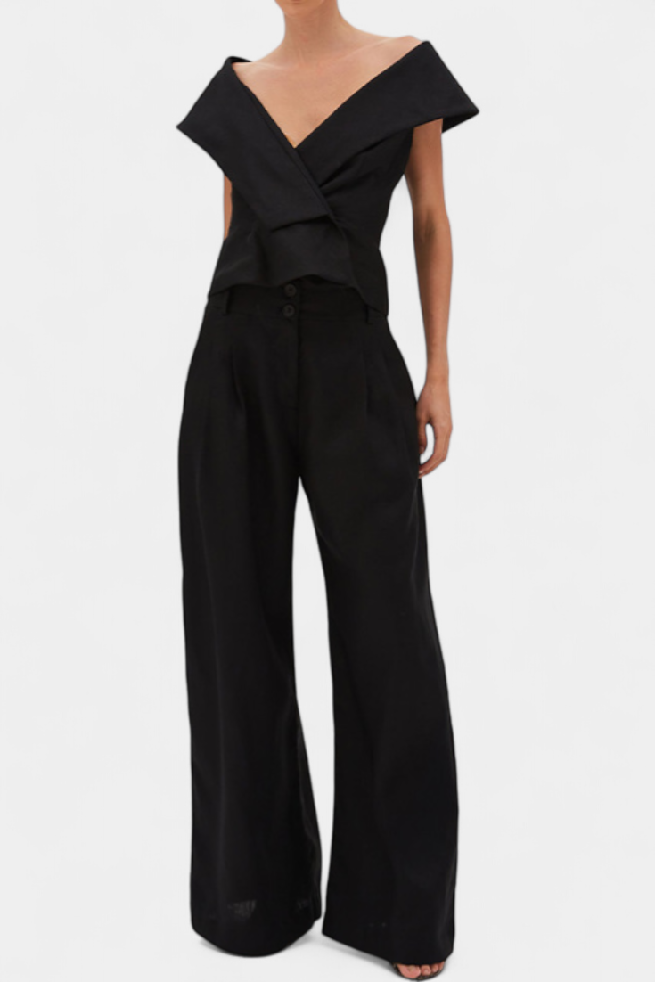 Hayden Conjunto Top Asimétrico y Pantalón Palazzo