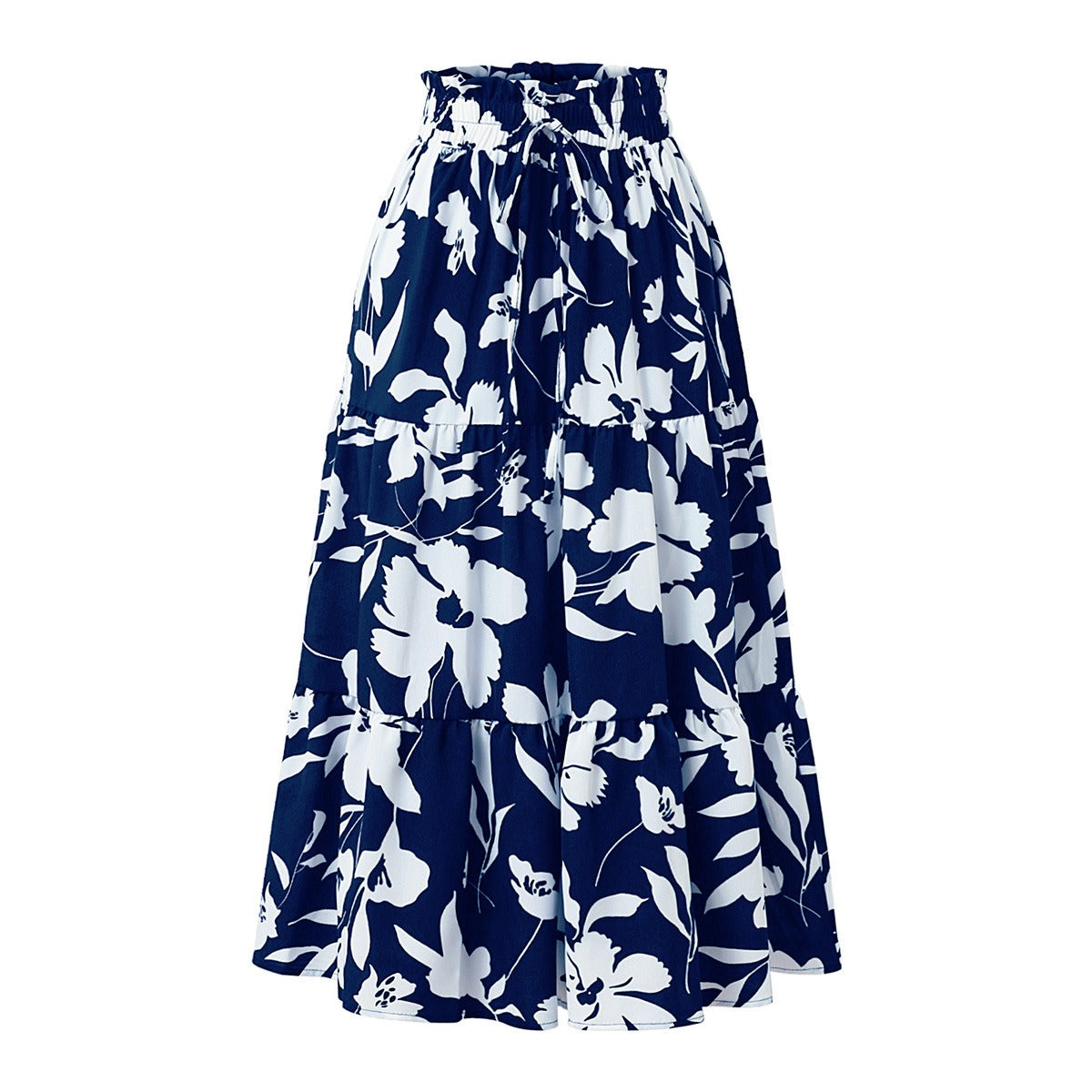 Falda midi con estampado floral y plisados - Camila