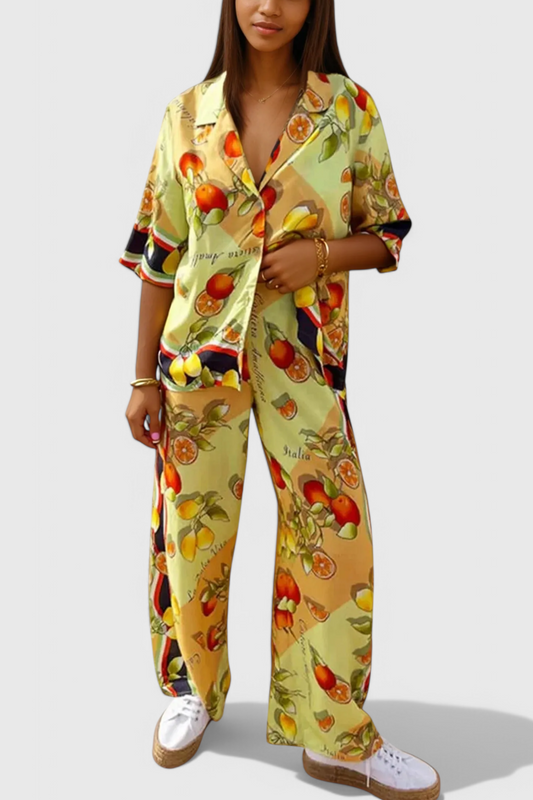 Gabriela Conjunto de Dos Piezas con Estampado de Limón