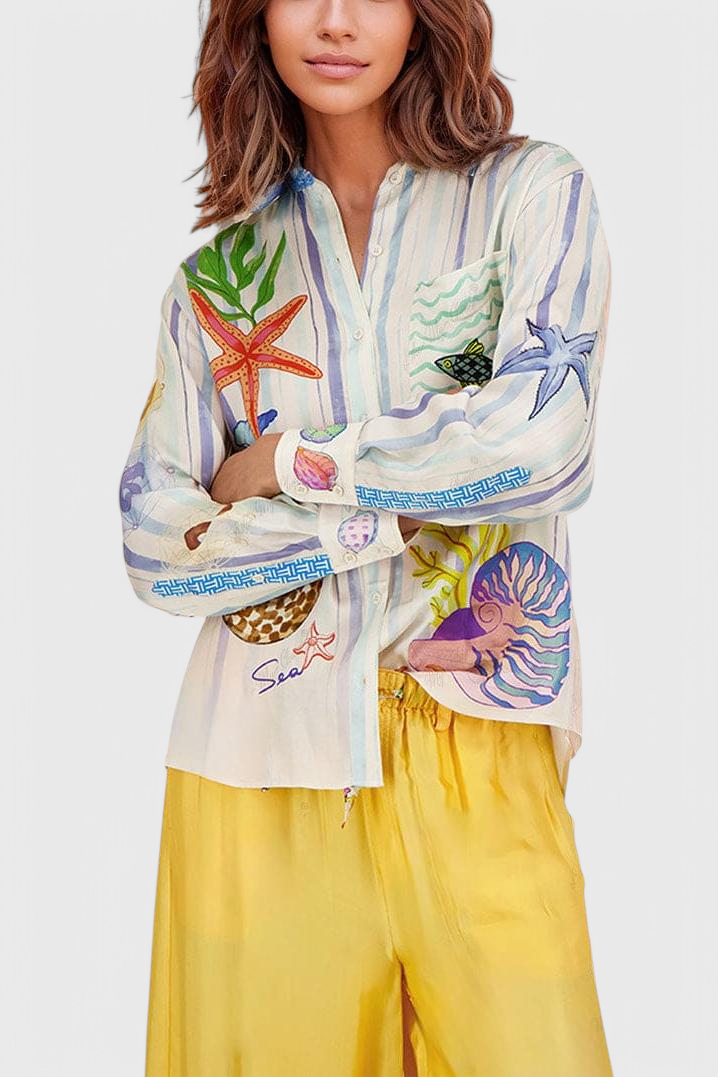 Rita Pantalones Estampados Tema Océano