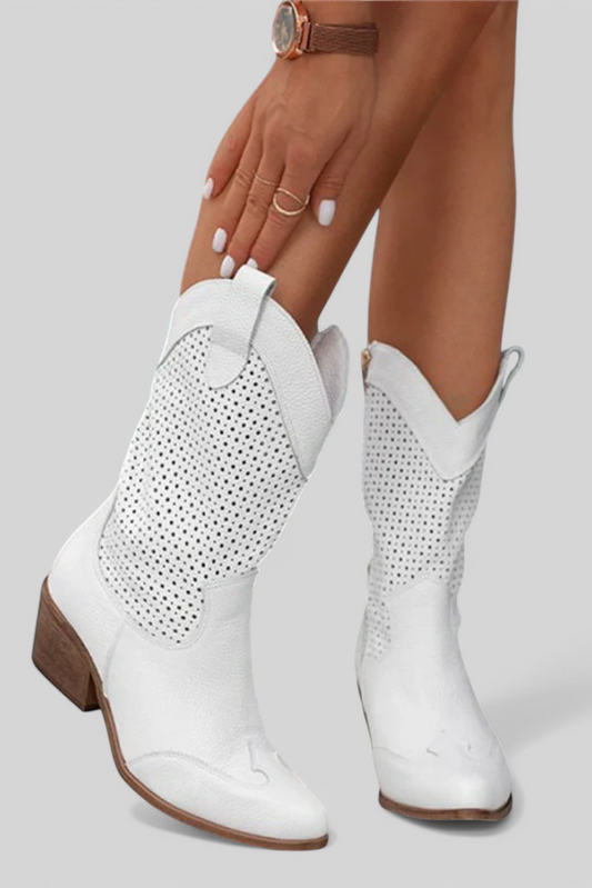 Anna Botas de Vaquero Modernas con Cremallera Lateral