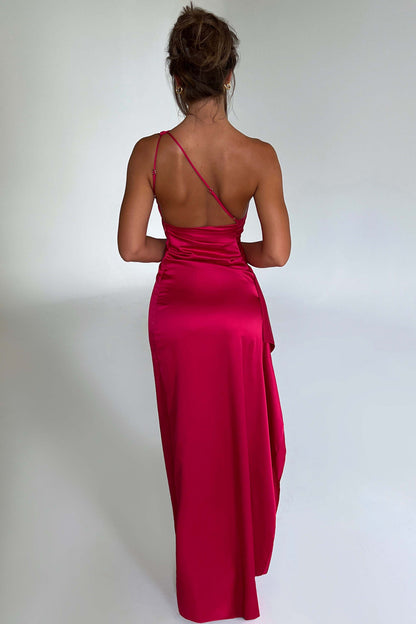 Emberly Vestido Maxi de Un Solo Hombro con Abertura Alta
