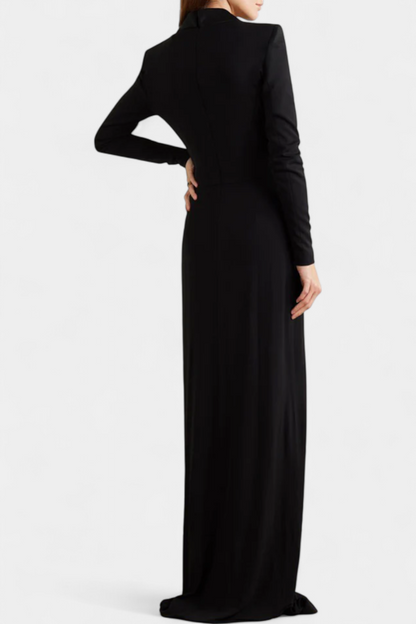 Talara Vestido Maxi Ajustado con Cuello en V Profundo