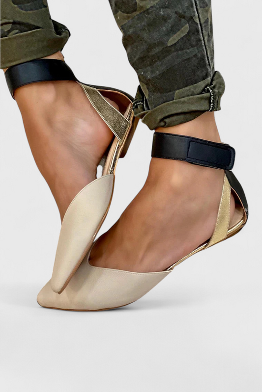 Ninel Zapatillas Elegantes con Tiras de Color y Estilo Atemporal