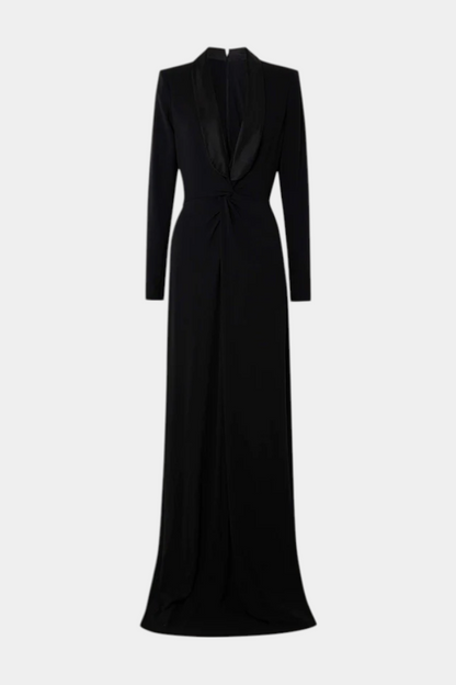 Talara Vestido Maxi Ajustado con Cuello en V Profundo