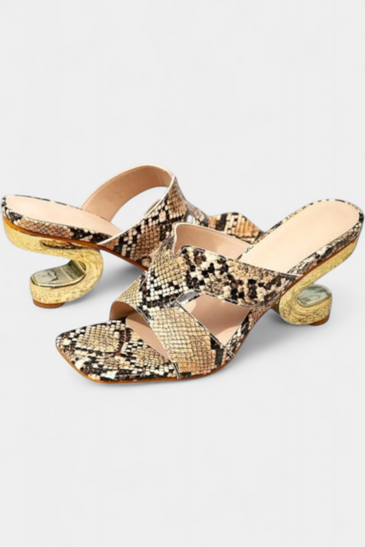 Megan Tacones Stiletto con Estampado de Serpiente